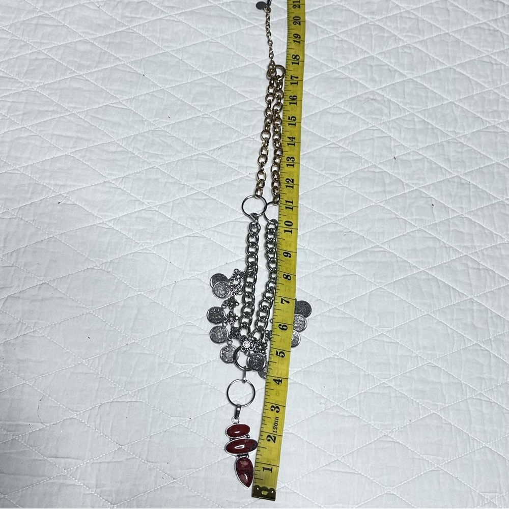 Artisan Handcrafted RED BRECCIATED JASPER Pendant Necklace Coins Up Cycled OOAK - Picture 13 of 16
